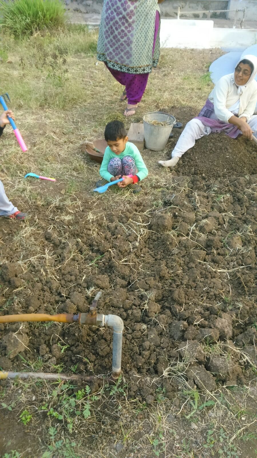 Ayaan working at the ashram