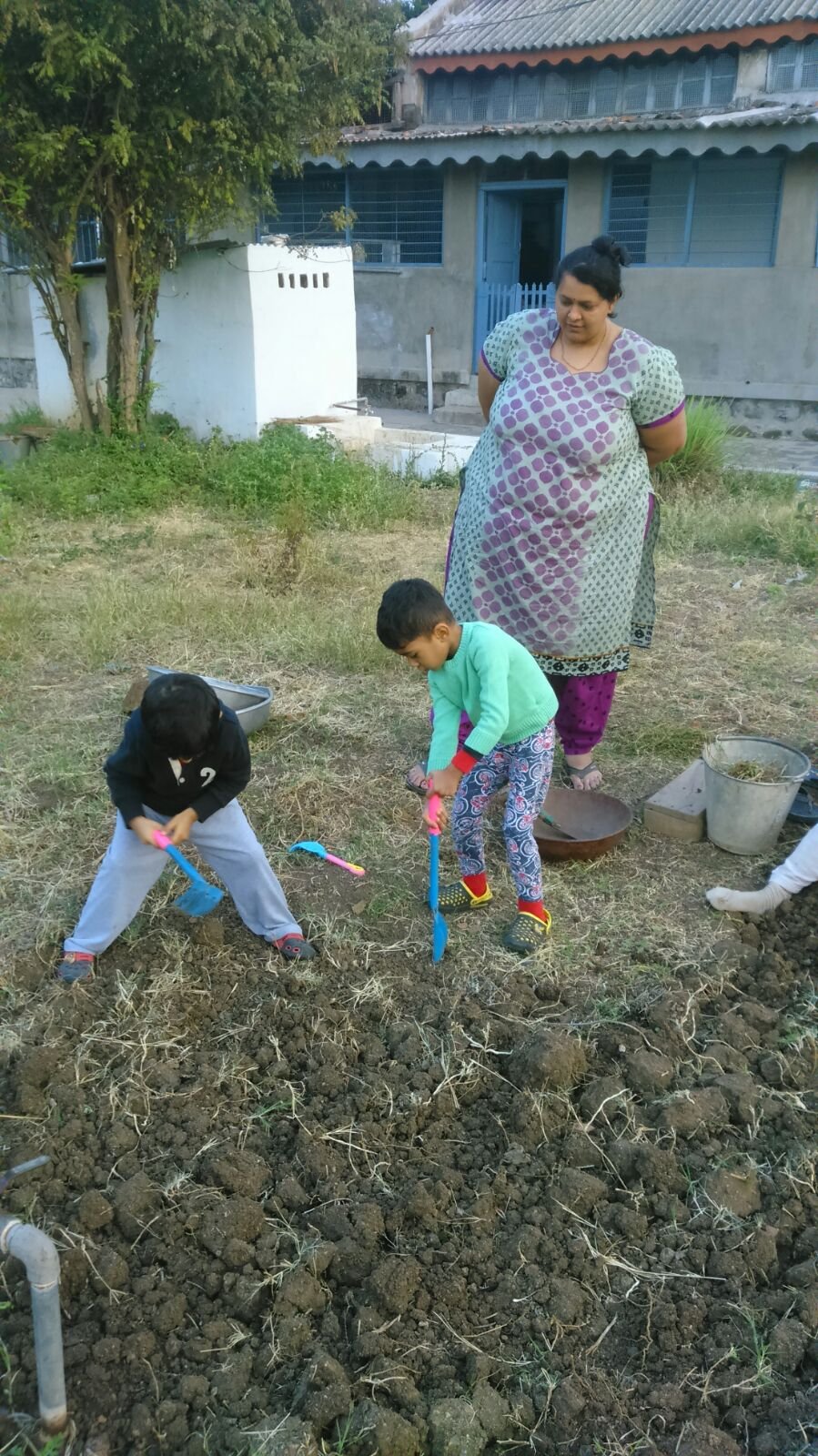 Ayaan working at the ashram